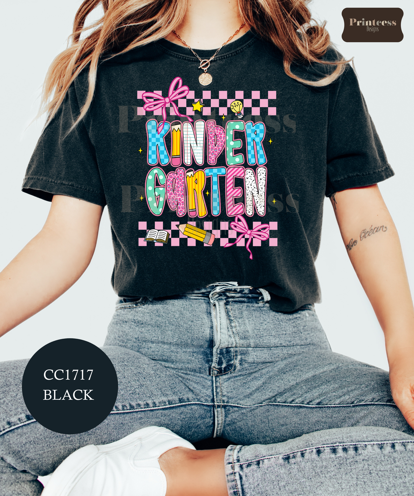 Kindergarten Checkered Bow