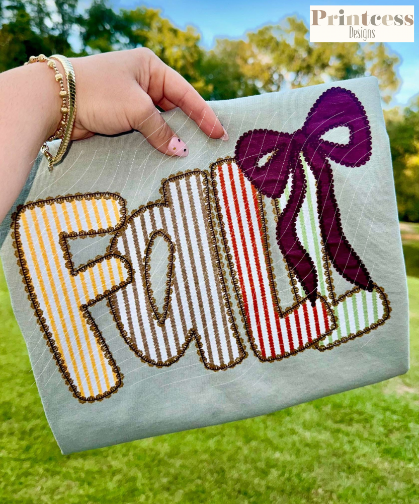 Fall Striped Bow Design