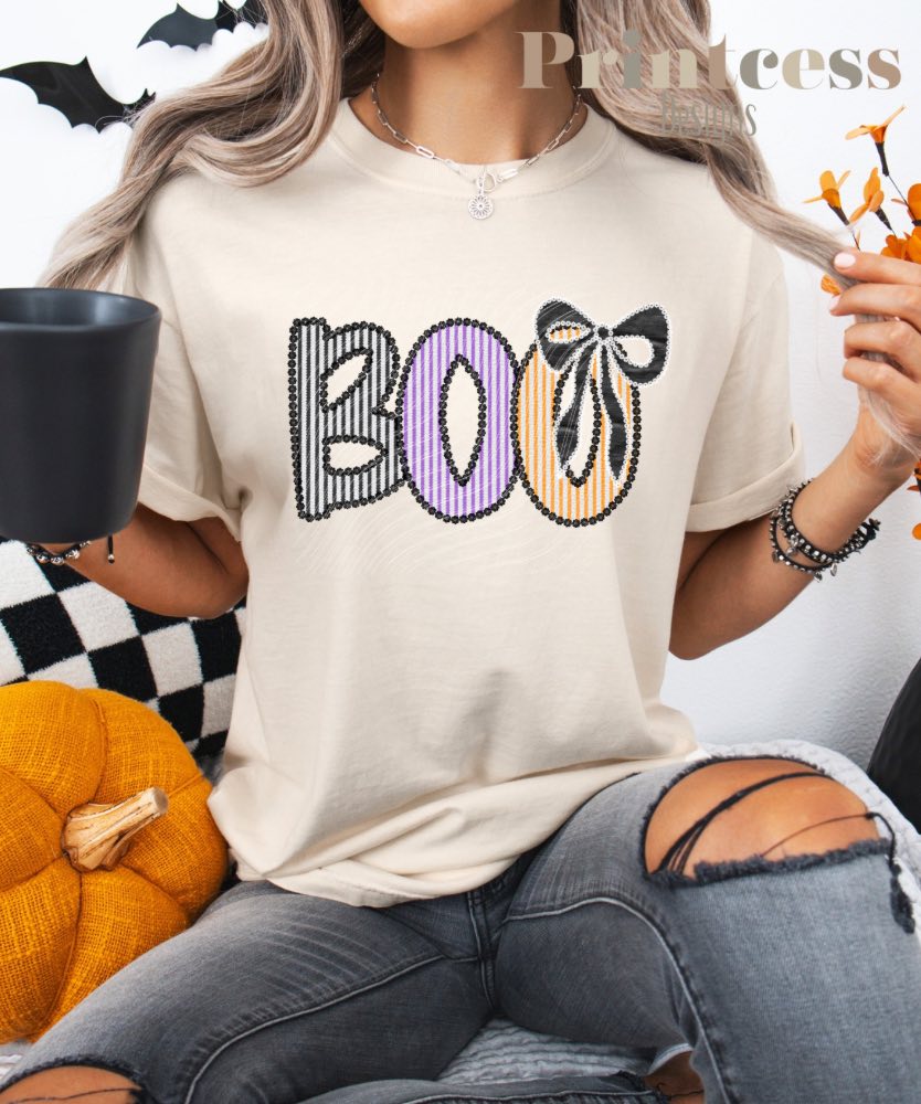 Halloween Bow Boo Coquette