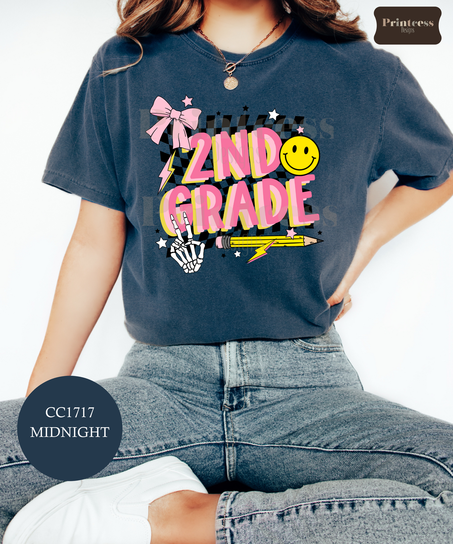 Second Grade Retro Checkered Smiley