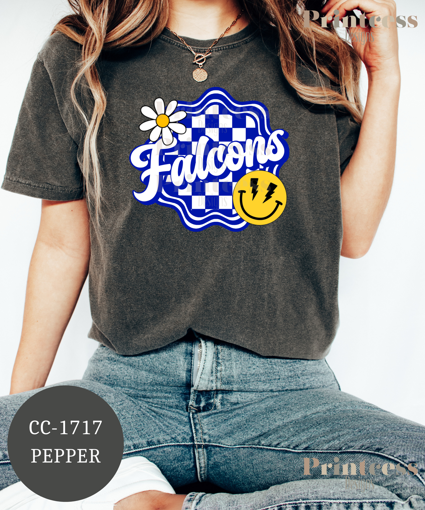 North Forney Wavy Retro Checkered Design