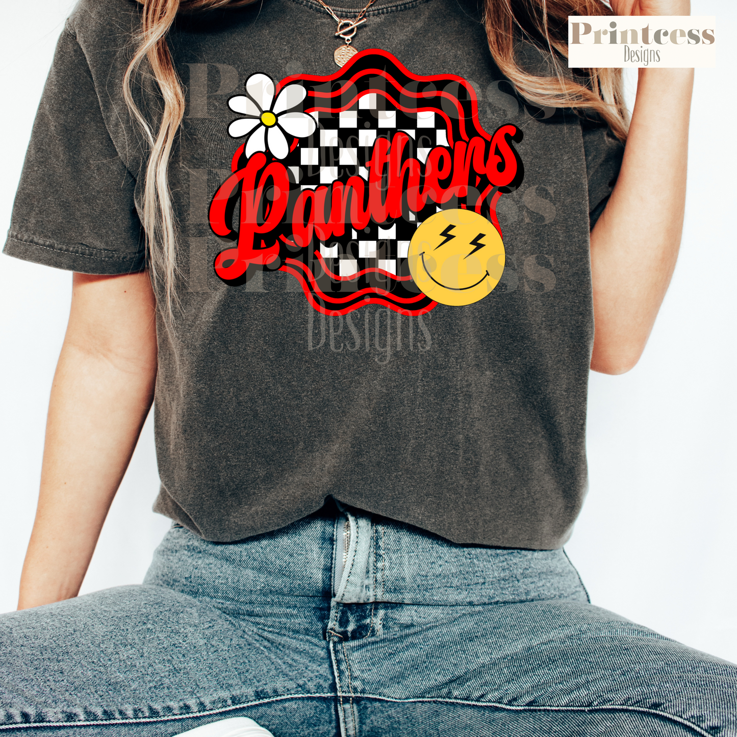 Johnson Panthers Retro Wavy