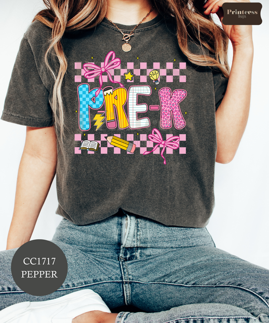 Pre-K Checkered Bow