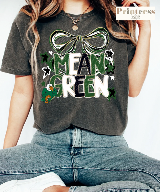 UNT Mean Green Coquette Bow