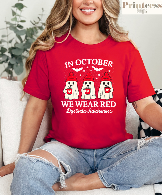 In October We Wear Red Dyslexia Awareness