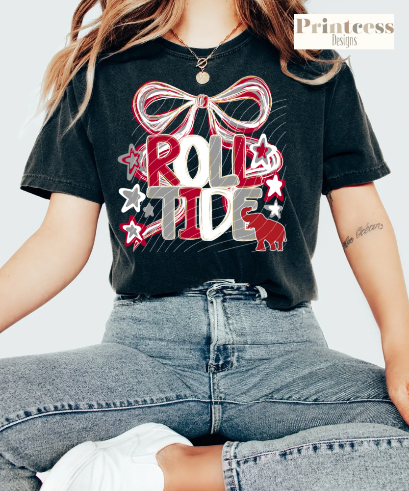 Roll Tide Alabama Coquette Bow