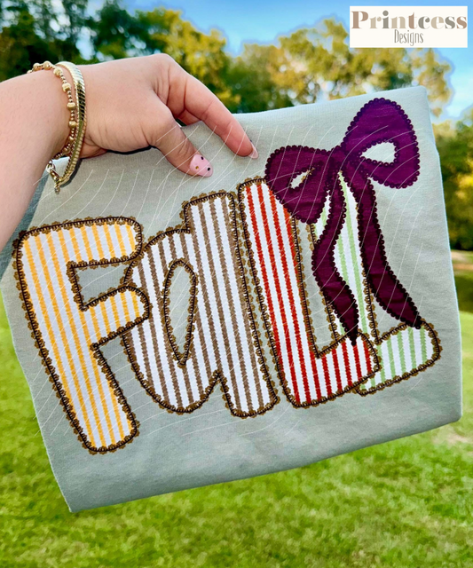 Fall Striped Bow Design